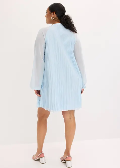 Robe courte pliss&eacute;e en mousseline, bonprix