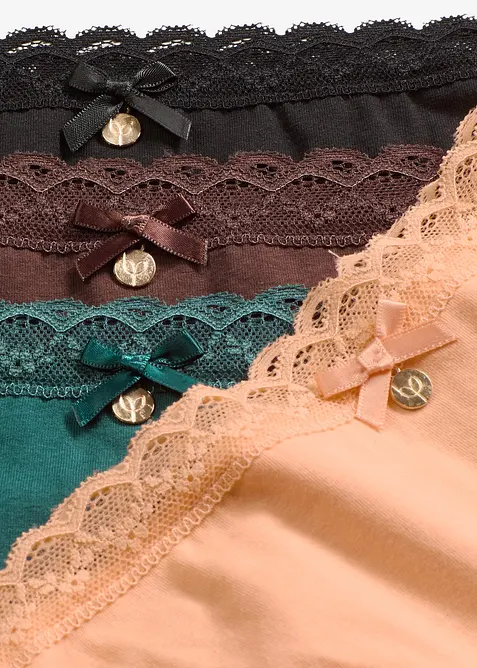 Lot de 4 slips avec dentelle, bonprix