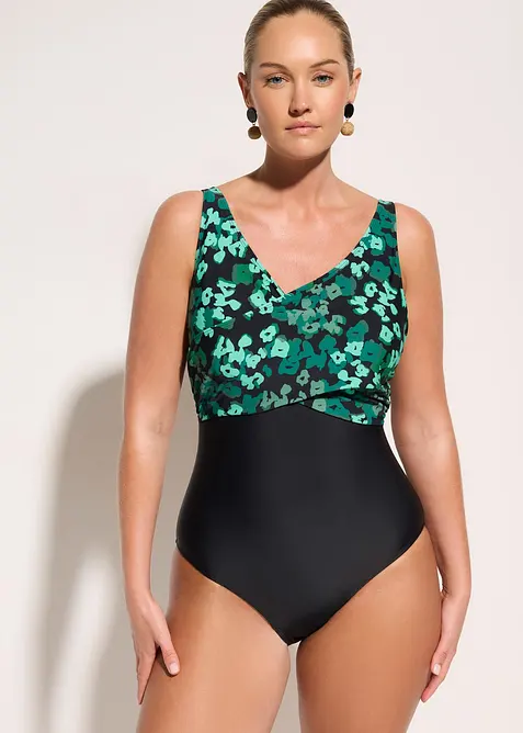 Maillot 1 pi&egrave;ce sculptant effet crois&eacute;, maintien mod&eacute;r&eacute;, bonprix