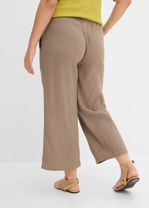 Pantalon large en gaze de coton, bonprix