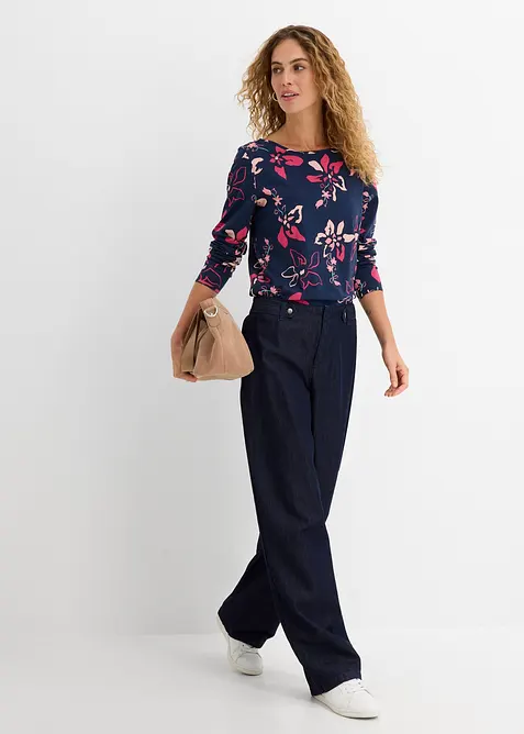 T-shirt manches longues &agrave; imprim&eacute; floral, bonprix