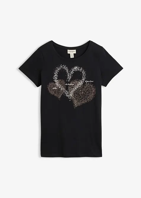 T-shirt coton &agrave; imprim&eacute; c&oelig;ur, bonprix