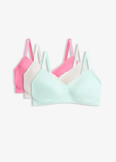 Lot de 3 soutiens-gorge coton sans armatures, bonprix