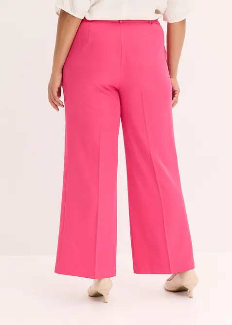 Pantalon large &agrave; pinces et taille &eacute;lastiqu&eacute;e, bonprix