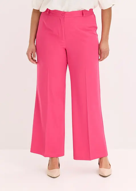 Pantalon large &agrave; pinces et taille &eacute;lastiqu&eacute;e, bonprix