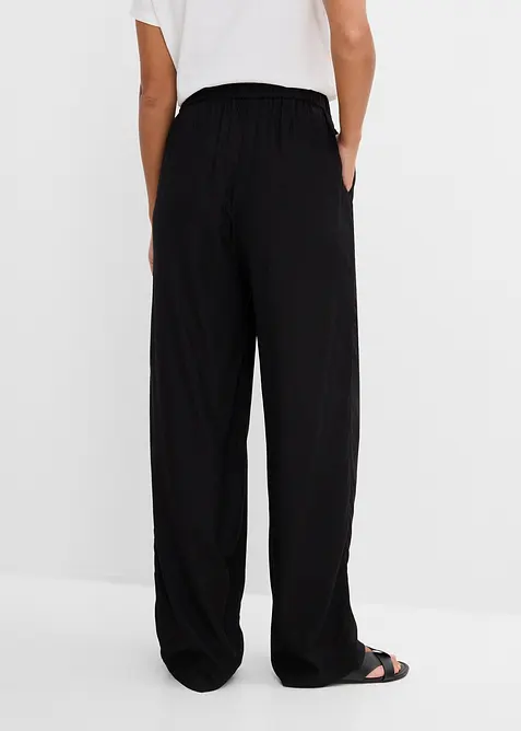 Pantalon en viscose avec taille &eacute;lastiqu&eacute;e, bonprix