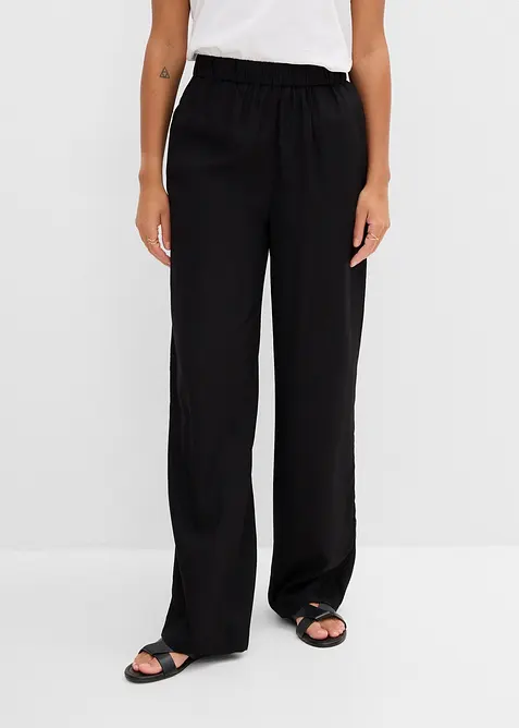 Pantalon en viscose avec taille &eacute;lastiqu&eacute;e, bonprix