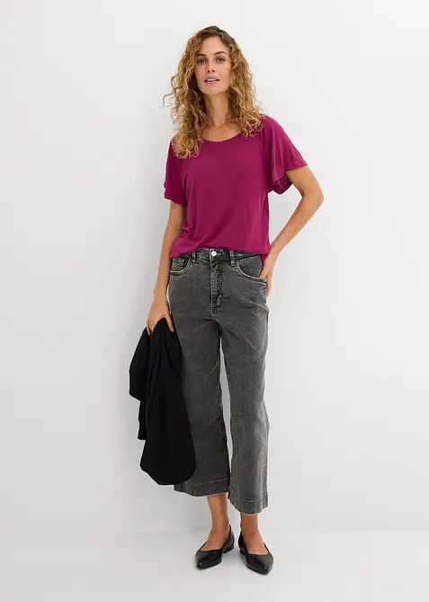 T-shirt fil flamm&eacute; &agrave; manches papillon, bonprix