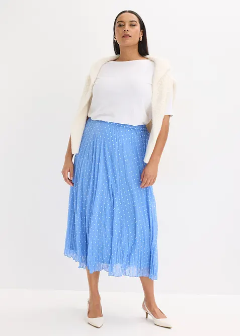 Jupe en mousseline effet froiss&eacute;, bonprix