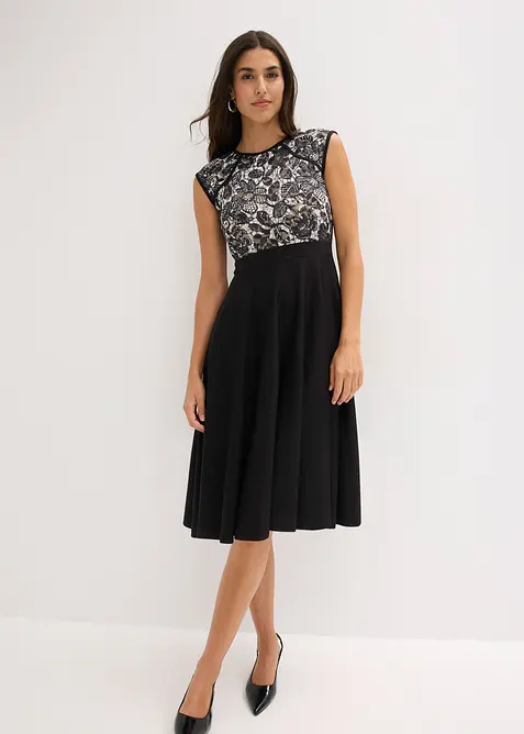 Robe midi avec dentelle, bonprix