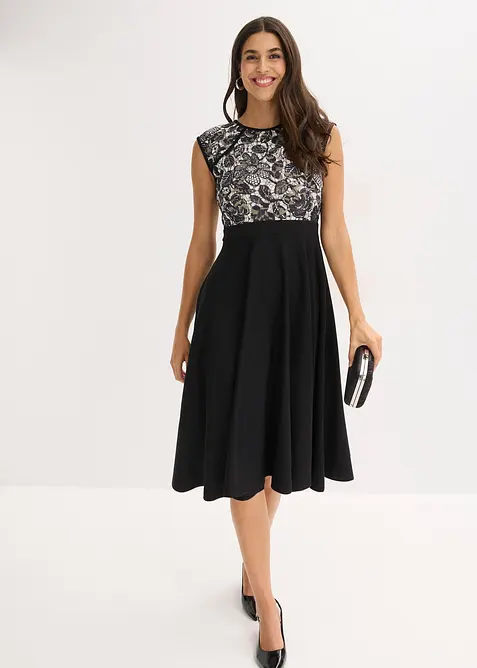 Robe midi avec dentelle, bonprix