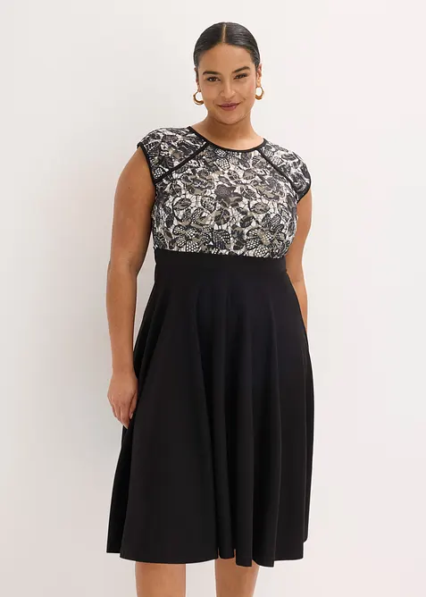 Robe midi avec dentelle, bonprix