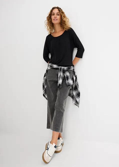 T-shirt oversize en viscose m&eacute;lang&eacute;e, bonprix