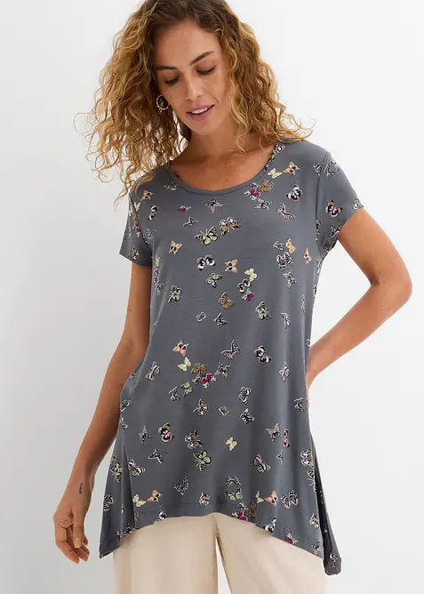 T-shirt avec papillons en viscose, bonprix