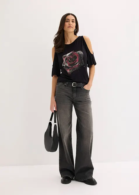 T-shirt &agrave; &eacute;paules d&eacute;nud&eacute;es en viscose, bonprix