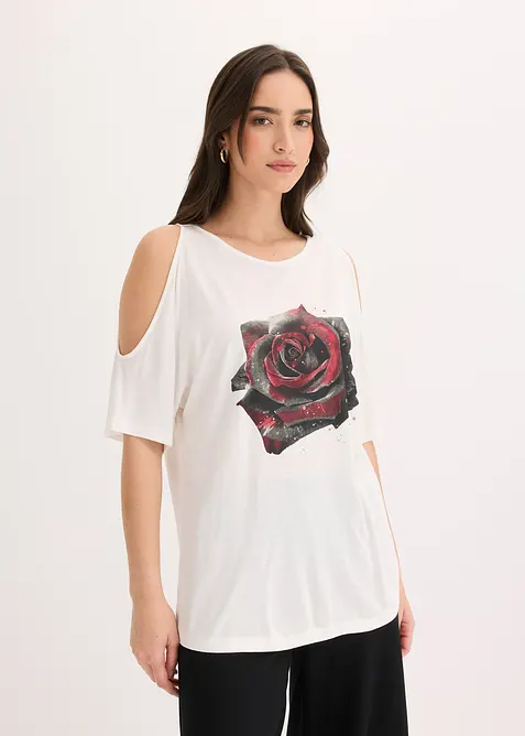 T-shirt &agrave; &eacute;paules d&eacute;nud&eacute;es en viscose, bonprix