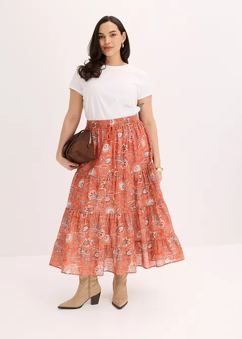 Jupe longue 100% coton, bonprix