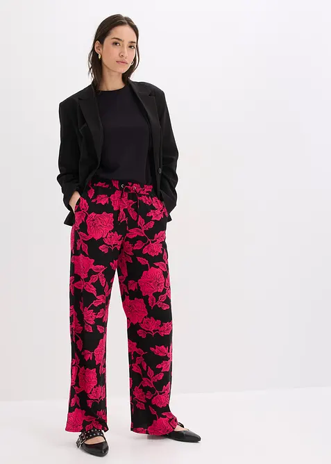 Pantalon palazzo imprim&eacute; en viscose, bonprix