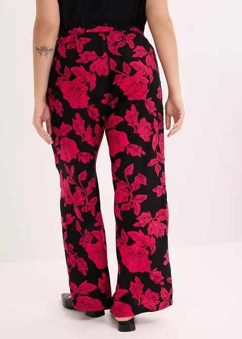 Pantalon palazzo imprim&eacute; en viscose, bonprix