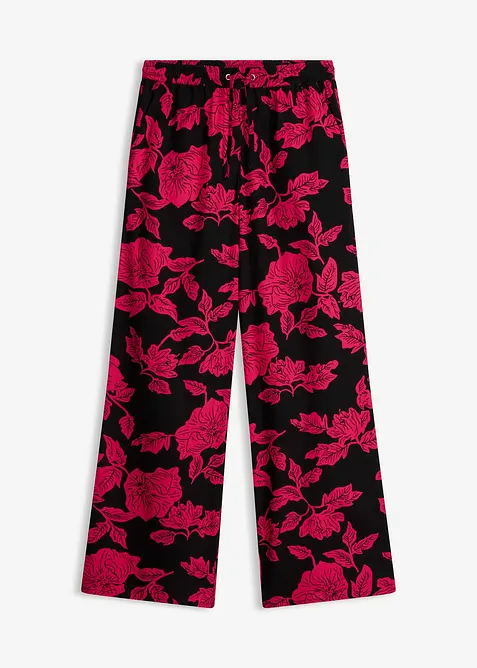 Pantalon palazzo imprim&eacute; en viscose, bonprix