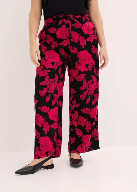 Pantalon palazzo imprim&eacute; en viscose, bonprix