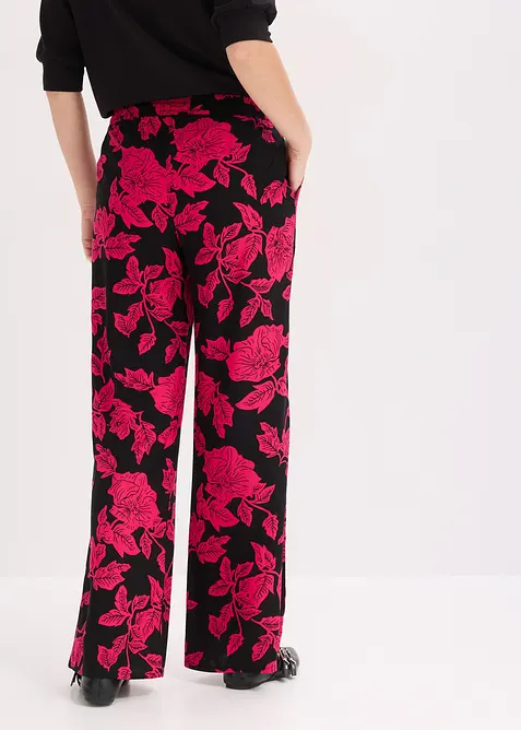 Pantalon palazzo imprim&eacute; en viscose, bonprix