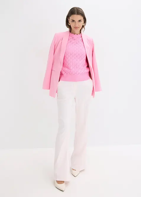 Pull sans manches en maille ajour&eacute;e, bonprix