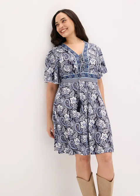 Robe courte imprim&eacute;e, bonprix