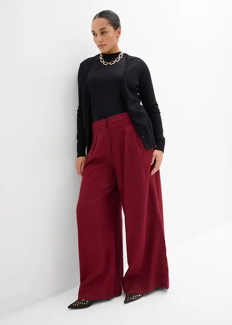 Pantalon &agrave; pinces en lyocell fluide, bonprix