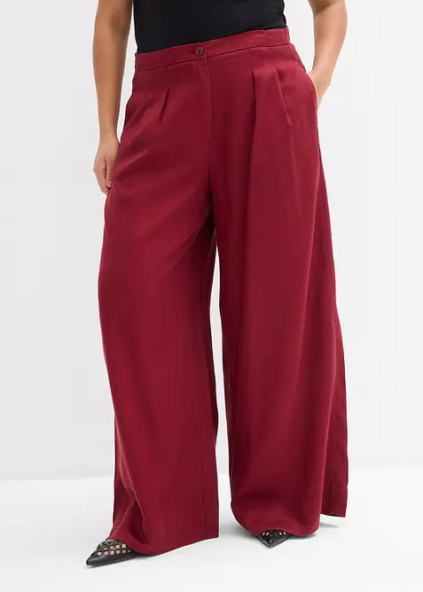 Pantalon &agrave; pinces en lyocell fluide, bonprix