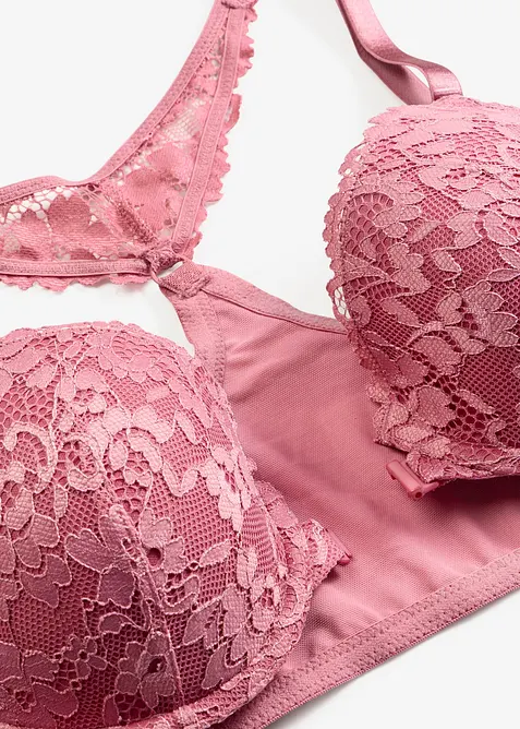 Soutien-gorge &agrave; coques en dentelle, fermeture devant, bonprix
