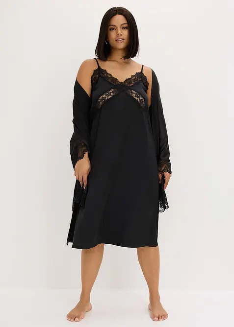 Nuisette en satin avec dentelle, bonprix