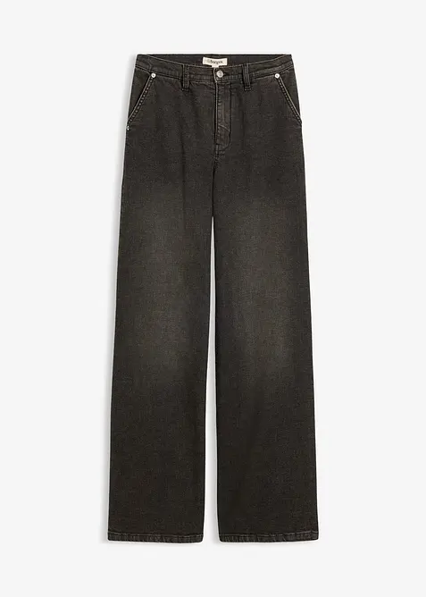 Jean droit loose, taille haute, bonprix