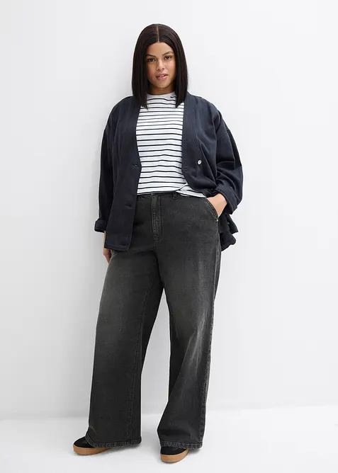 Jean droit loose, taille haute, bonprix