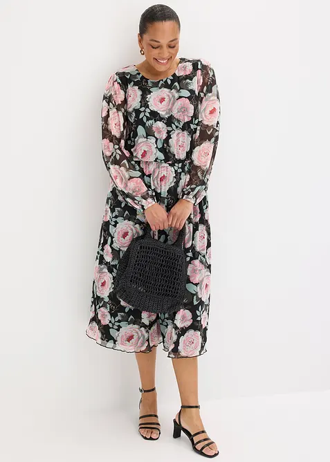 Robe midi en mesh doux, bonprix