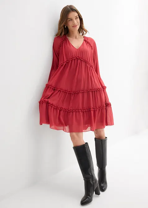 Robe-tunique en mousseline textur&eacute;e, bonprix