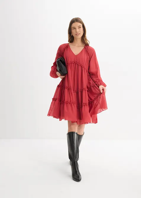 Robe-tunique en mousseline textur&eacute;e, bonprix