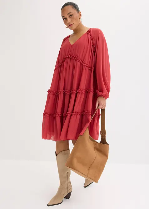 Robe-tunique en mousseline textur&eacute;e, bonprix