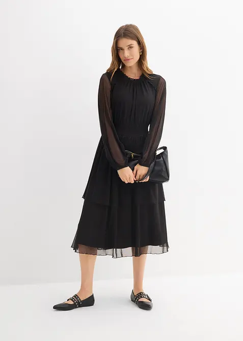 Robe en jersey et mesh fin, bonprix