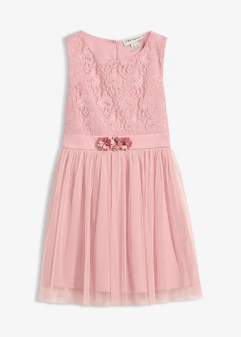 Robe midi en dentelle et tulle, bonprix