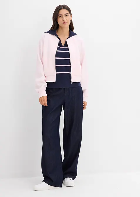 Pull polo en fine maille, bonprix