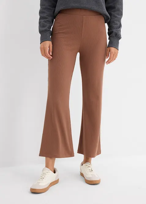 Legging &eacute;vas&eacute; en mati&egrave;re c&ocirc;tel&eacute;e, cropped, bonprix