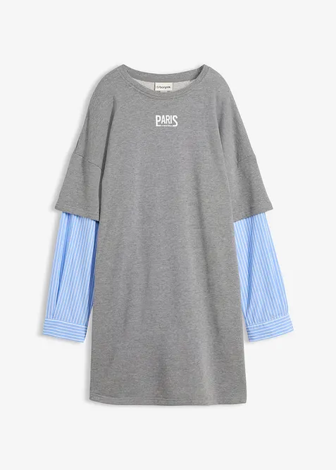 Robe sweat oversize &agrave; manches chemise, bonprix