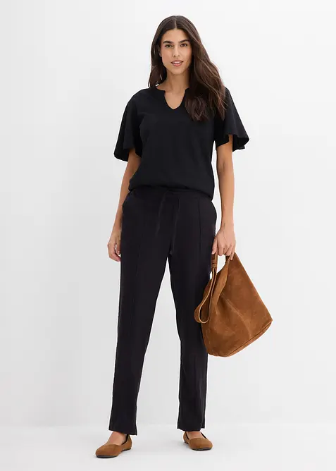 Pantalon en lin m&eacute;lang&eacute;, bonprix