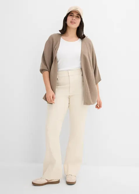 Gilet oversize en maille c&ocirc;tel&eacute;e, bonprix