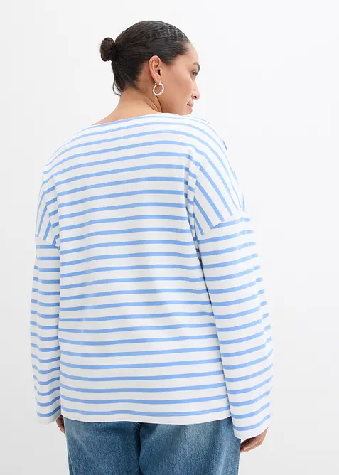 T-shirt manches longues ray&eacute; en coton, bonprix