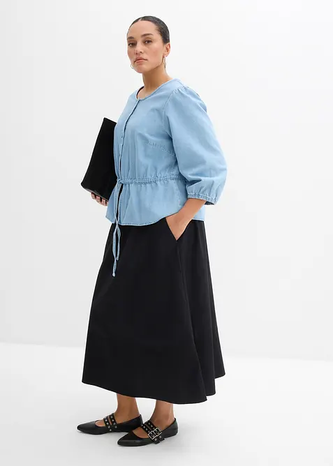 Jupe midi 100% coton, bonprix