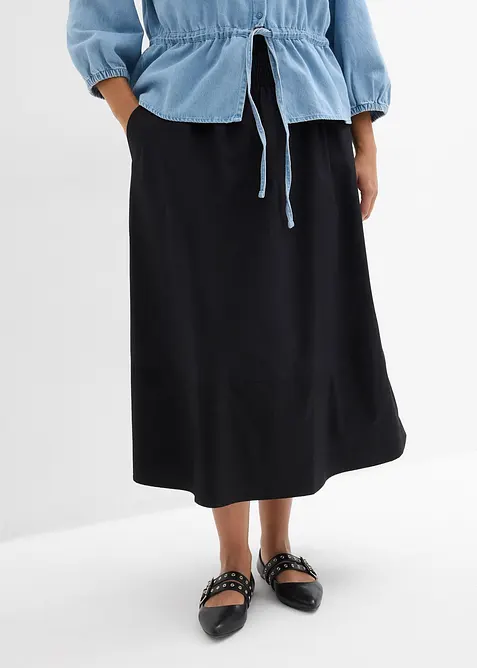 Jupe midi 100% coton, bonprix