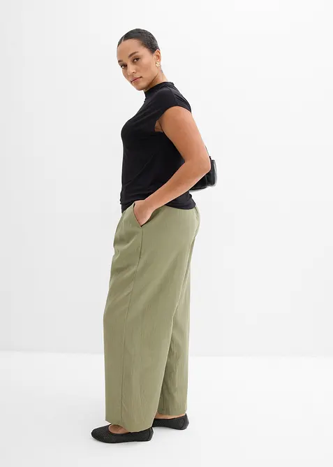 Pantalon avec bouton d&eacute;coratif, bonprix