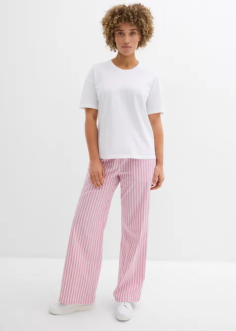 Pantalon palazzo en popeline de coton, bonprix